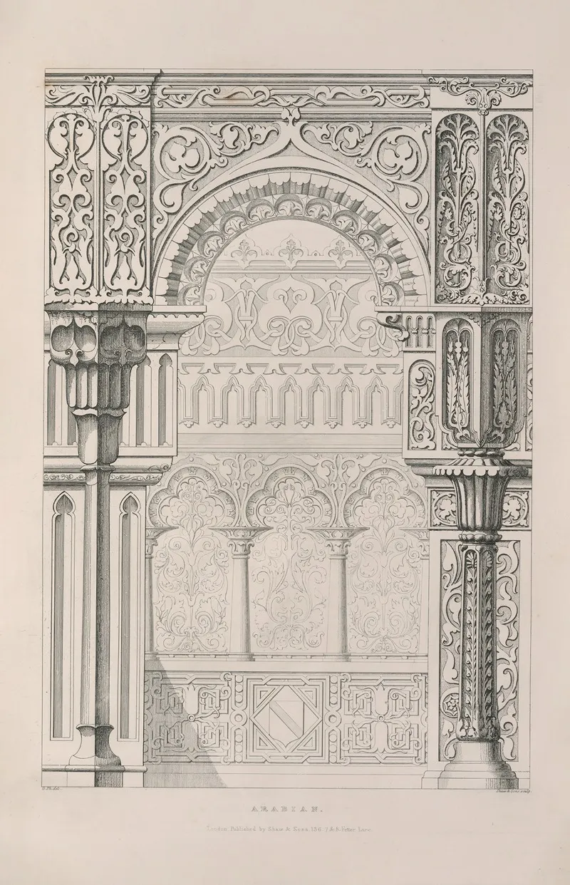 Rudiments Of Curvilinear Design Pl 19 Wall Art by George Phillips - High-Resolution Digital Print