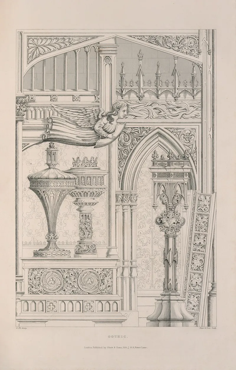 Rudiments Of Curvilinear Design Pl 22 Wall Art by George Phillips - High-Resolution Digital Print