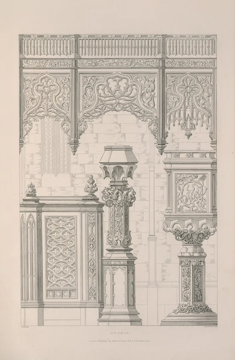 Rudiments Of Curvilinear Design Pl 23 Wall Art by George Phillips - High-Resolution Digital Print