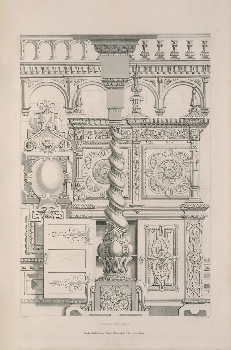Rudiments Of Curvilinear Design Pl 27 Wall Art by George Phillips - High-Resolution Digital Print