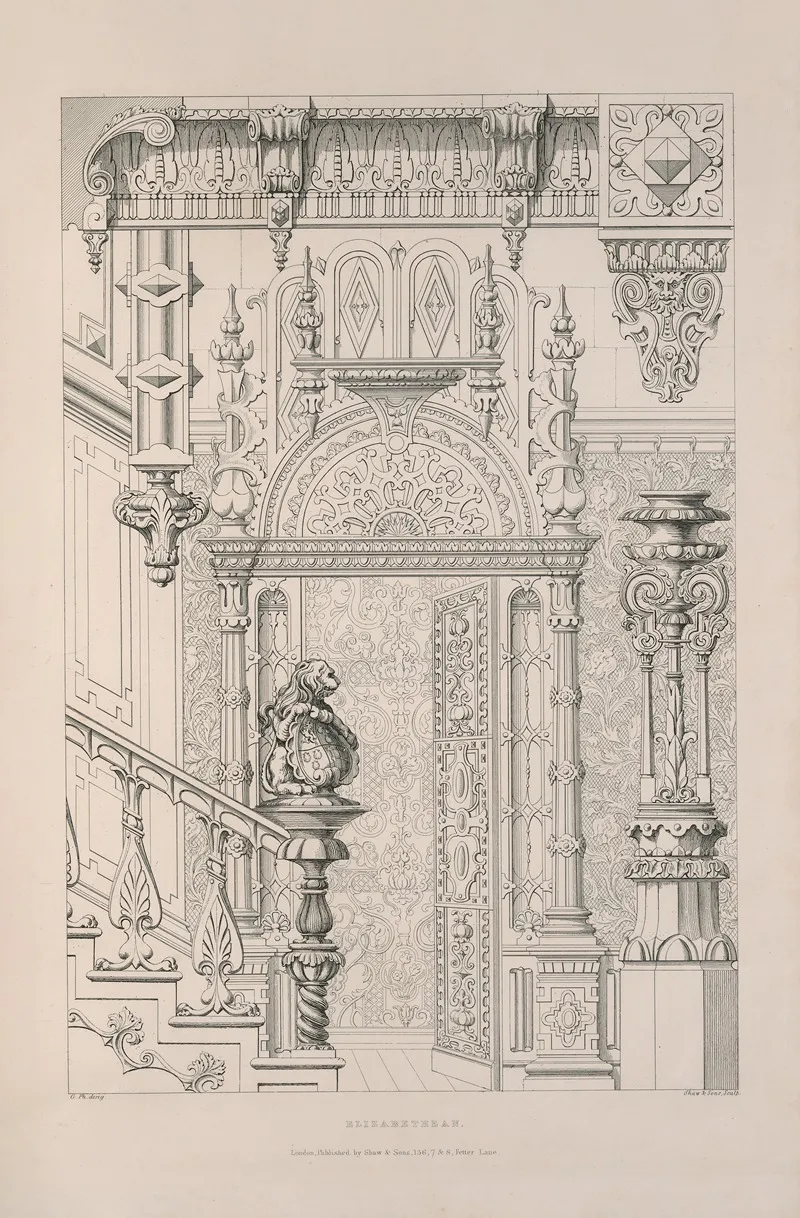 Rudiments Of Curvilinear Design Pl 28 Wall Art by George Phillips - High-Resolution Digital Print