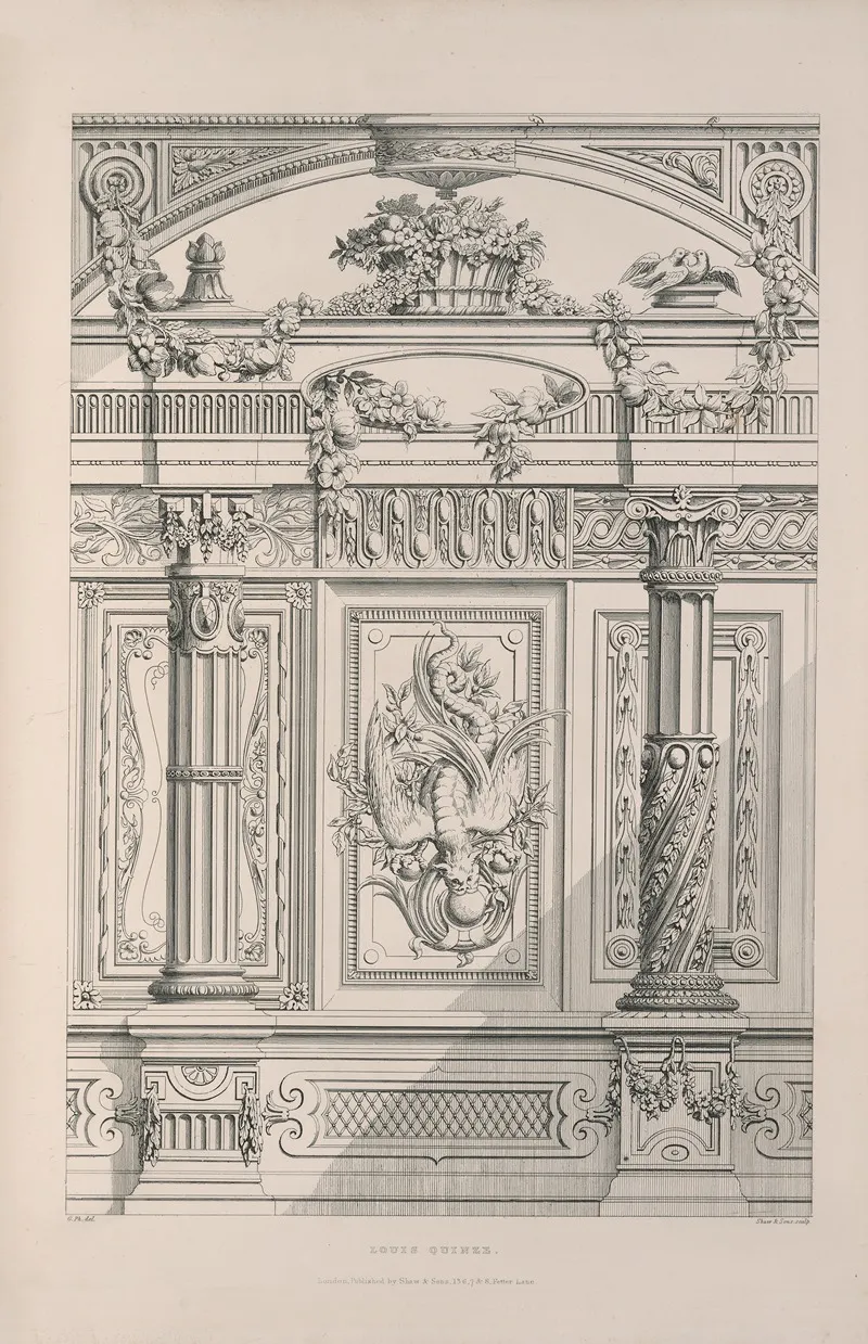 Rudiments Of Curvilinear Design Pl 36 Wall Art by George Phillips - High-Resolution Digital Print