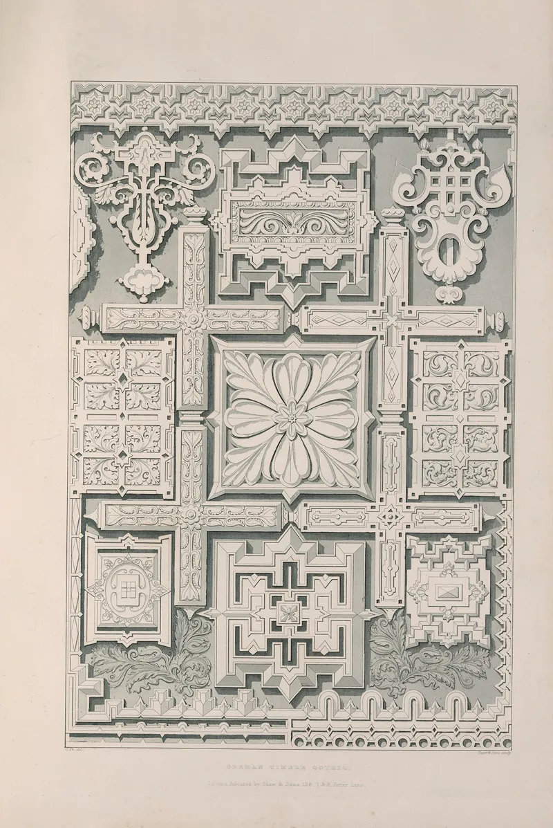 Rudiments Of Curvilinear Design Pl 43 Wall Art by George Phillips - High-Resolution Digital Print