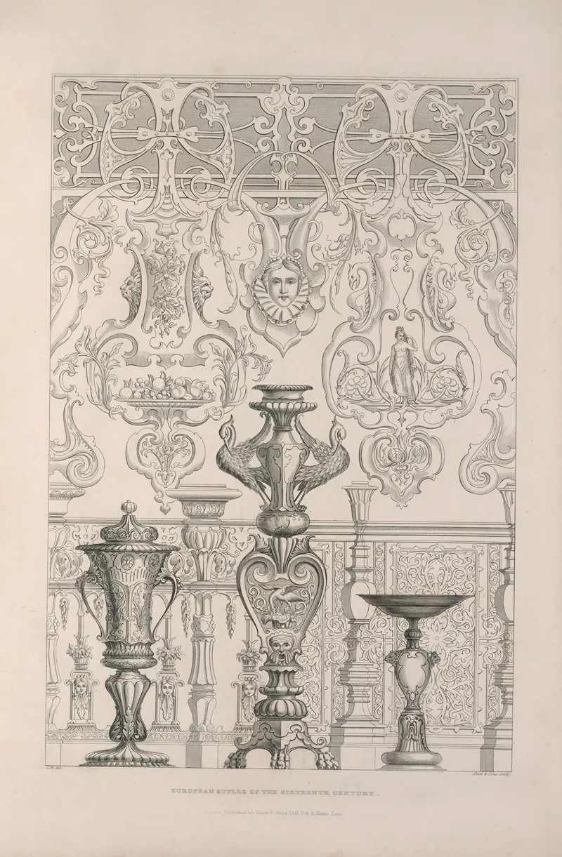 Rudiments Of Curvilinear Design Pl 46 Wall Art by George Phillips - High-Resolution Digital Print