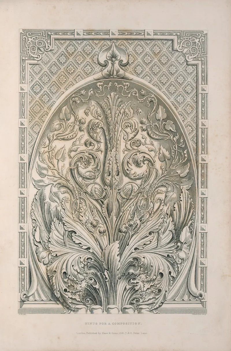 Rudiments Of Curvilinear Design Pl 48 Wall Art by George Phillips - High-Resolution Digital Print
