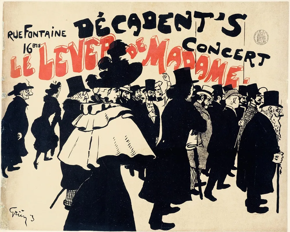 Rue Fontaine16 Bisdecadents Concert Le Lever De Madame Wall Art by Jules-Alexandre Grün - High-Resolution Digital Print