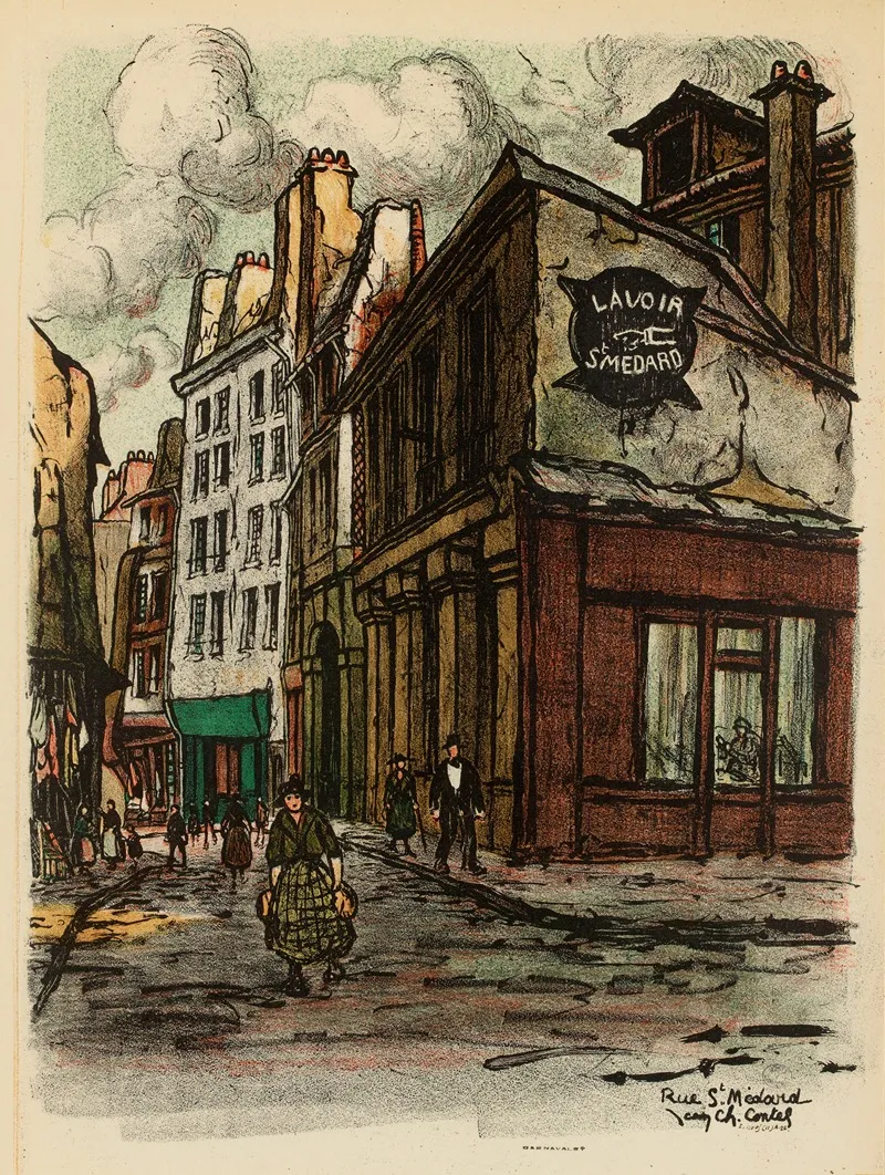 Rue Saint Medard Wall Art by Jean-Charles Contel - High-Resolution Digital Print