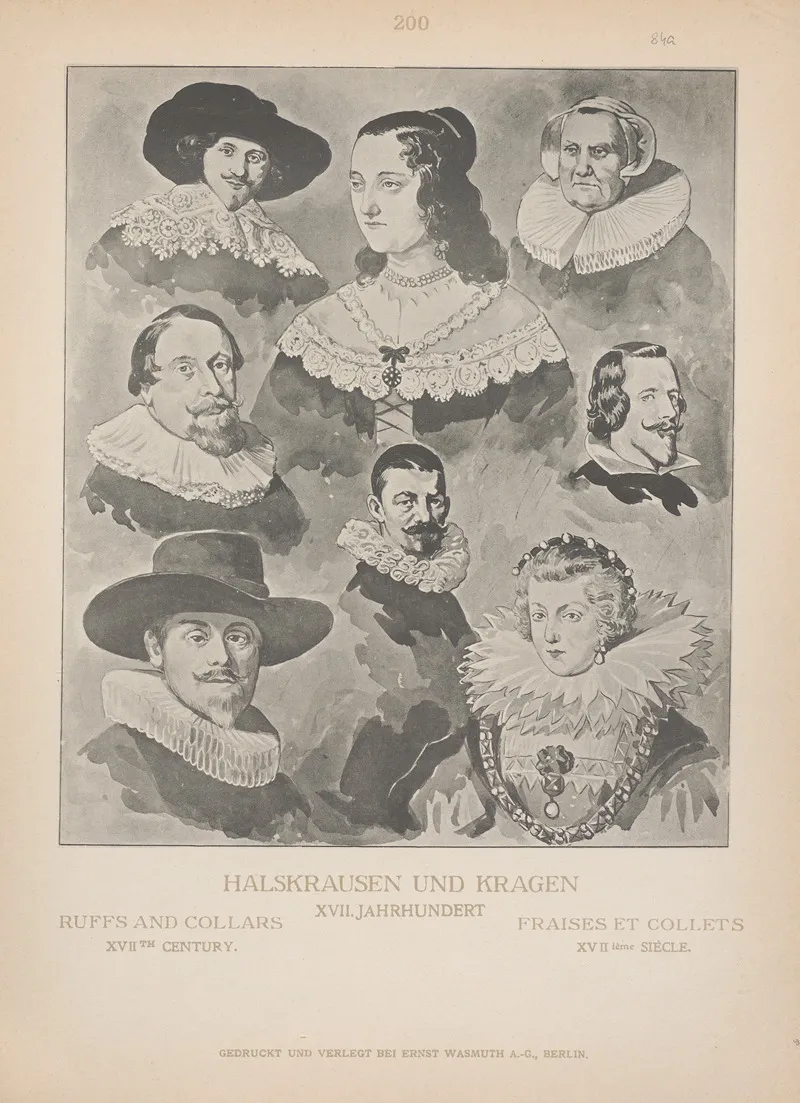 Ruffs And Collars Xviith Century Wall Art by Adolf Rosenberg - High-Resolution Digital Print