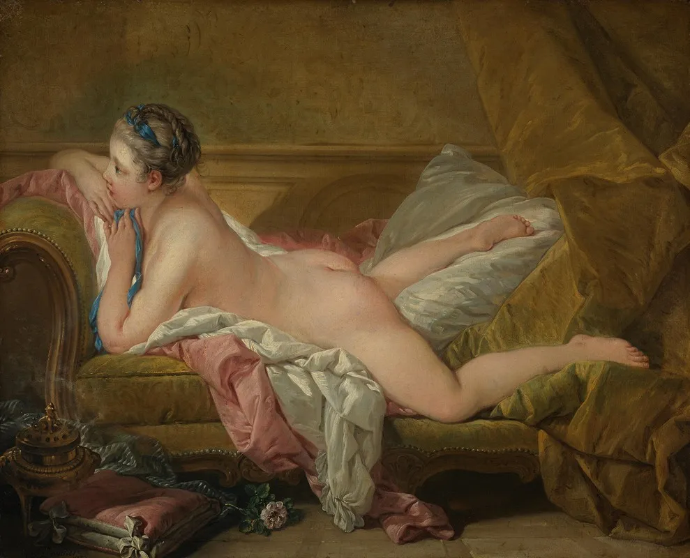 Ruhendes Madchen Wall Art by François Boucher - High-Resolution Digital Print