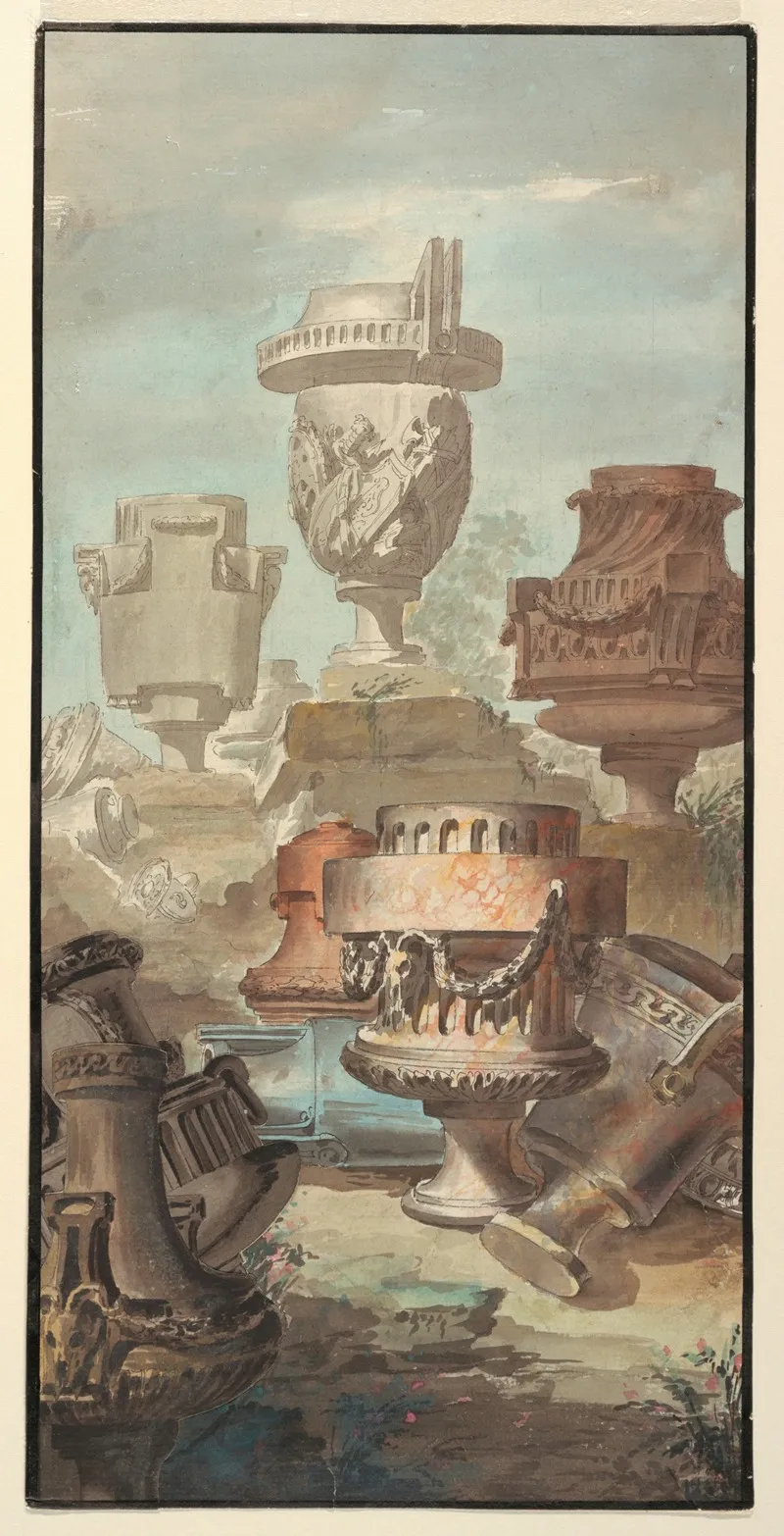 Ruin Fantasy Vases And Urns Wall Art by Jean-Charles Delafosse - High-Resolution Digital Print