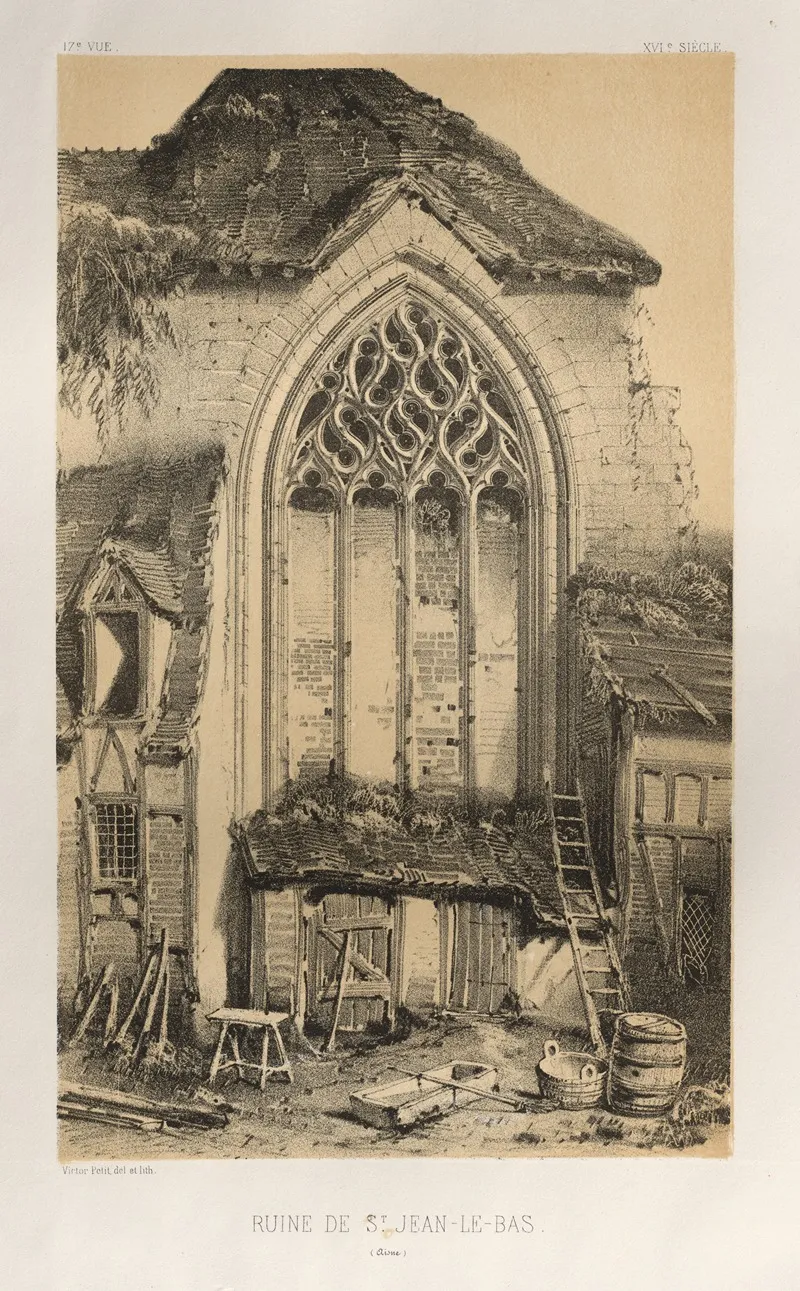 Ruine De St Jean Le Bas Aisne Wall Art by Victor Petit - High-Resolution Digital Print