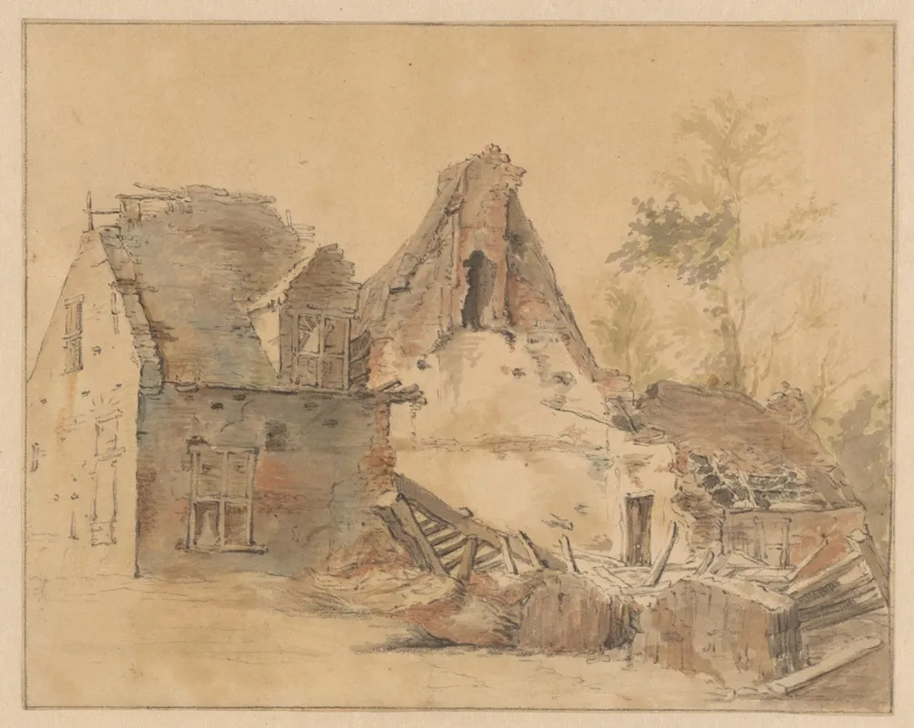 Ruine Van Een Huis Wall Art by Jacob de Vos - High-Resolution Digital Print