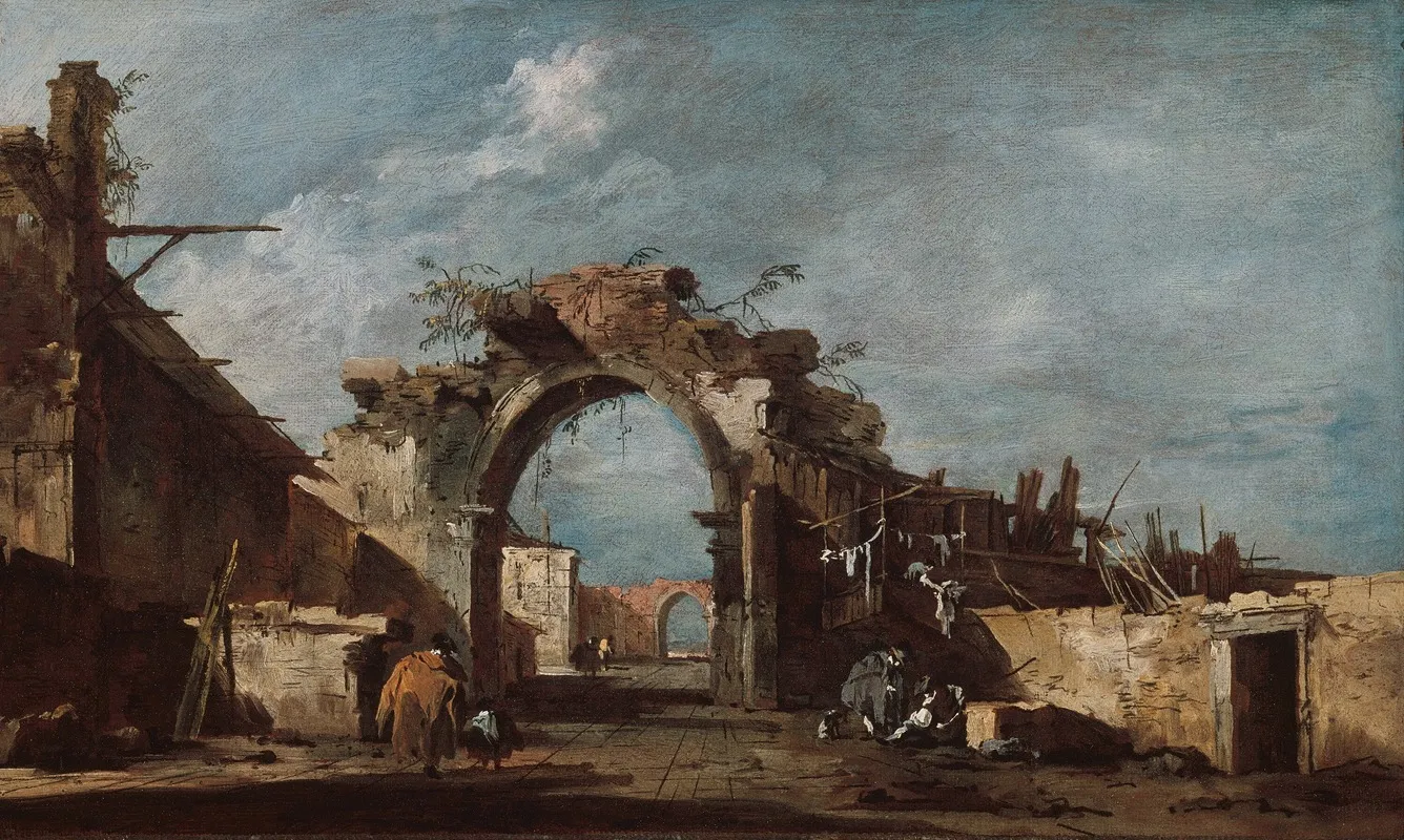 Ruined Archway Wall Art by Francesco Guardi - High-Resolution Digital Print