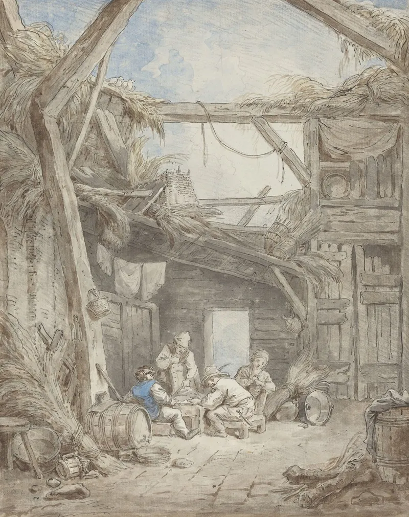 Ruined Farm Wall Art by Hubert Robert - High-Resolution Digital Print