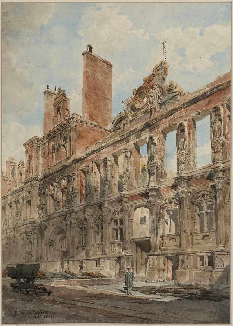 Ruines De La Facade De Lhotel De Ville En 1871 2 Wall Art by Richard Phené Spiers - High-Resolution Digital Print