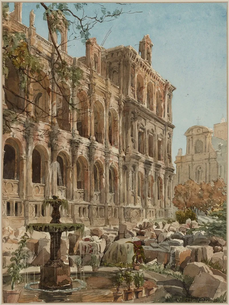 Ruines De La Facade De Lhotel De Ville En 1871 Wall Art by Richard Phené Spiers - High-Resolution Digital Print