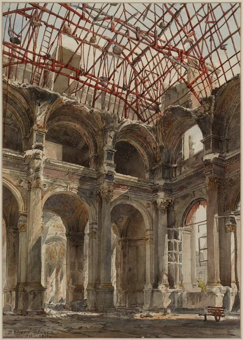 Ruines De Lhotel De Ville En 1871 2 Wall Art by Richard Phené Spiers - High-Resolution Digital Print