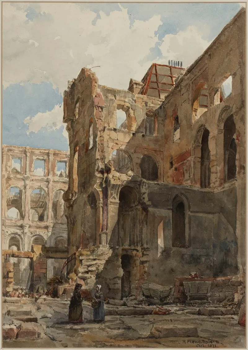 Ruines De Lhotel De Ville En 1871 Wall Art by Richard Phené Spiers - High-Resolution Digital Print