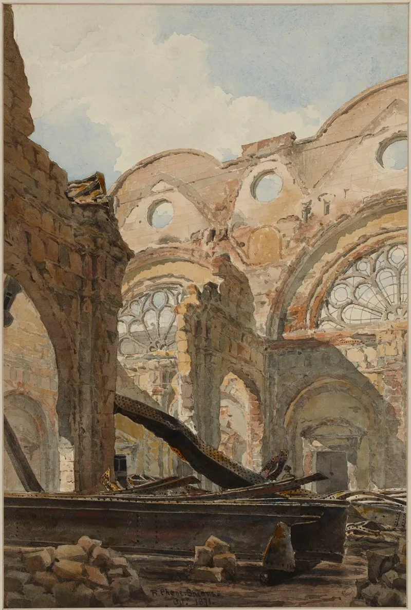Ruines Du Palais De Justice Salle Des Pas Perdus Apres Lincendie De 1871 2 Wall Art by Richard Phené Spiers - High-Resolution Digital Print