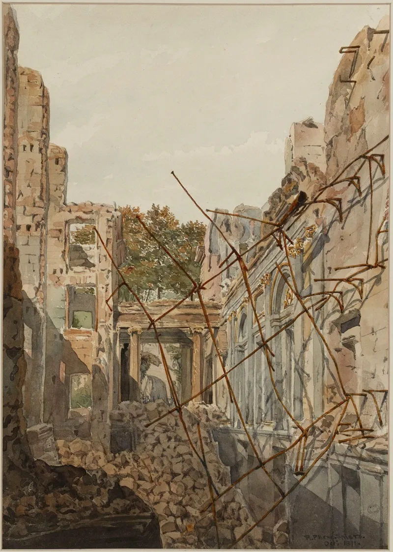 Ruines Du Palais De Saint Cloud En 1871 Wall Art by Richard Phené Spiers - High-Resolution Digital Print