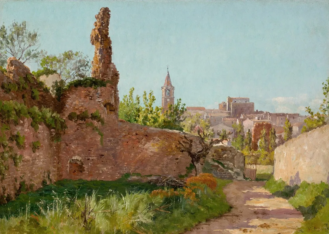 Ruins Along A Path To A Village South Of France Wall Art by William Baptiste Baird - High-Resolution Digital Print