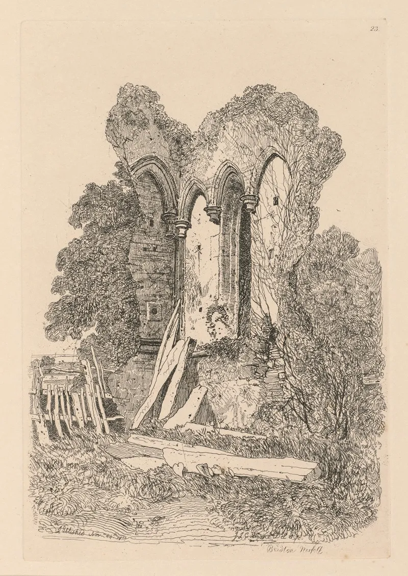 Ruins At Beeston Norfolk No 3 Wall Art by John Sell Cotman - High-Resolution Digital Print