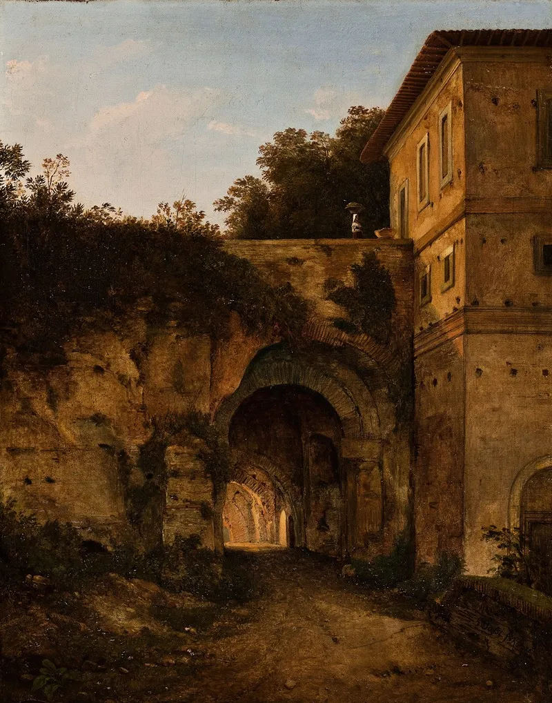 Ruins At Forum In Rome The Road From S Bonaventura To Campo Vaccino Wall Art by Giambattista Bassi - High-Resolution Digital Print