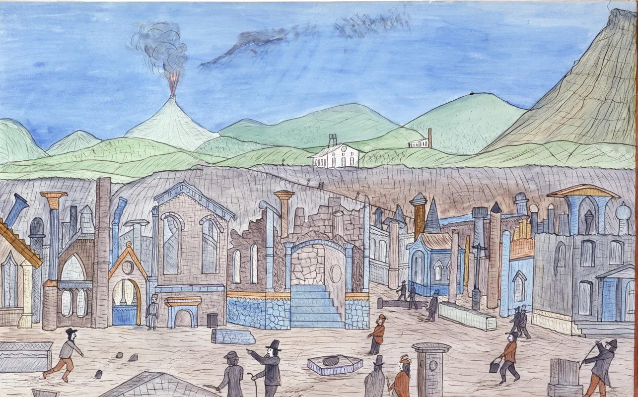 Ruins At Pompeii With Tourists Wall Art by Lawrence W. Ladd - High-Resolution Digital Print