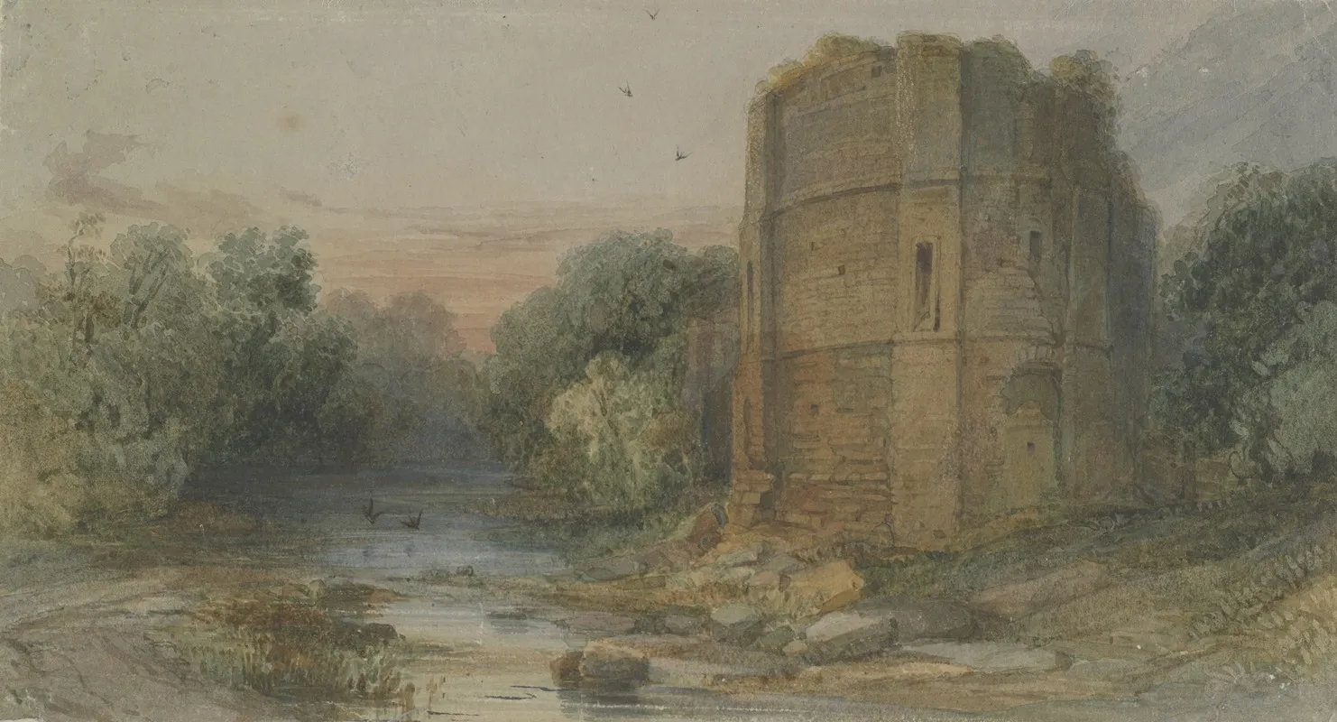 Ruins By A Stream Wall Art by Richard Principle Leitch - High-Resolution Digital Print