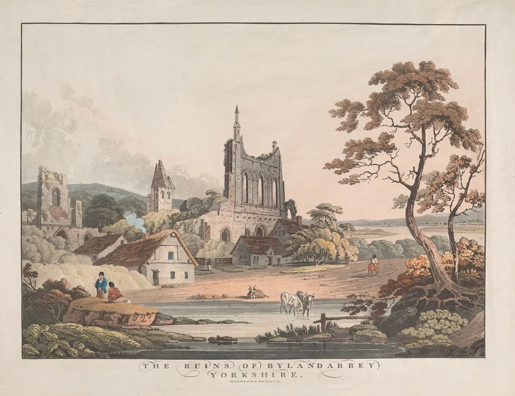Ruins Of Ryland Abbey Yorkshire Wall Art by J. R. Hamble - High-Resolution Digital Print