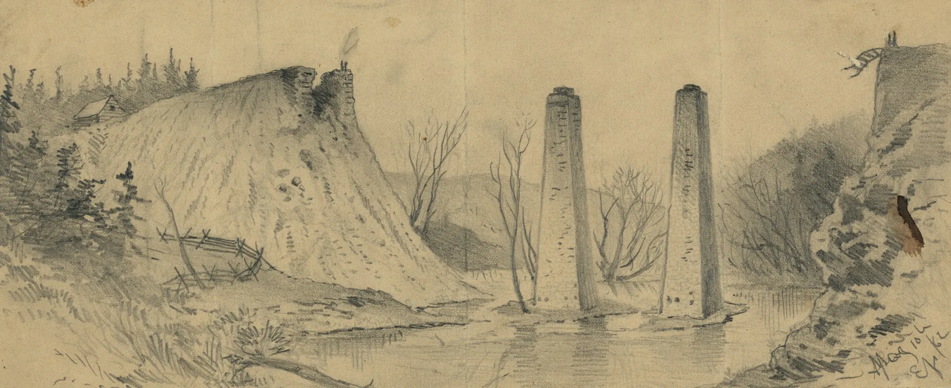 Ruins Of The Acquia Creek And Fredericksburg R R Bridge Over Potomac Creek