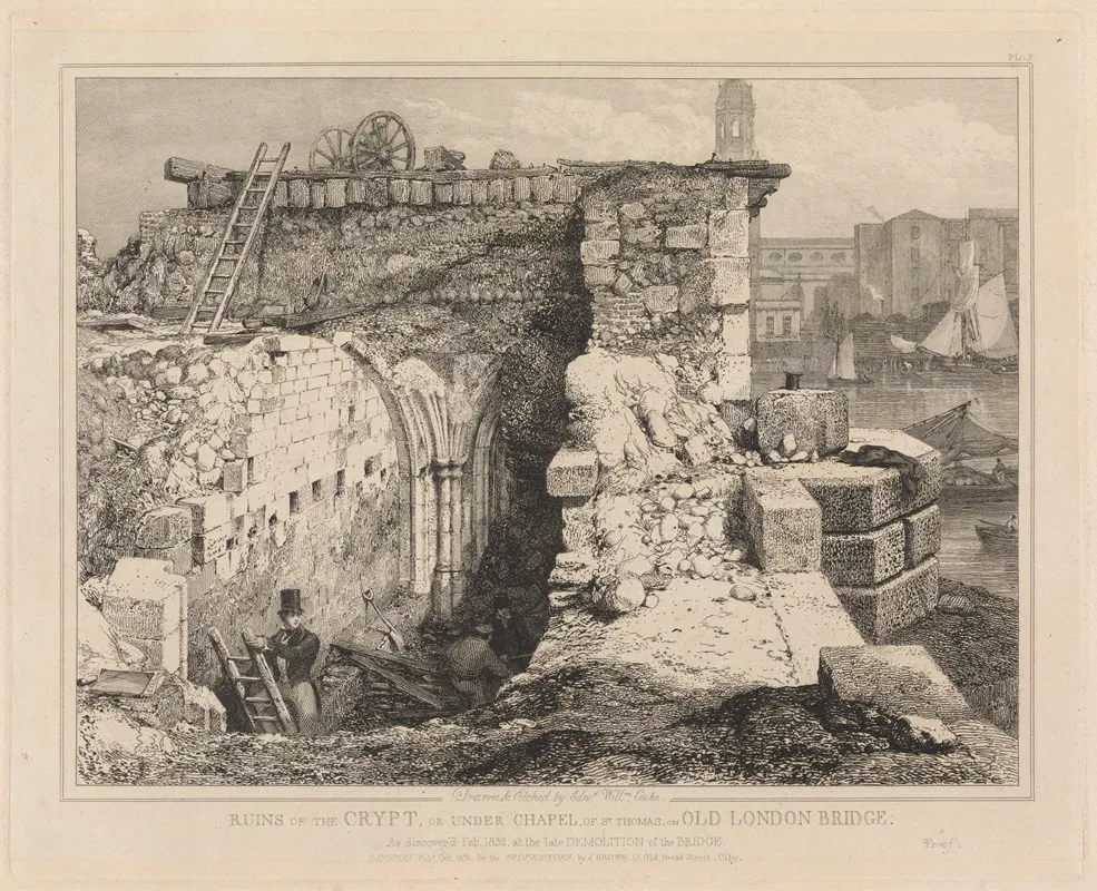 Ruins Of The Crypt Of St Thomas On Old London Bridge