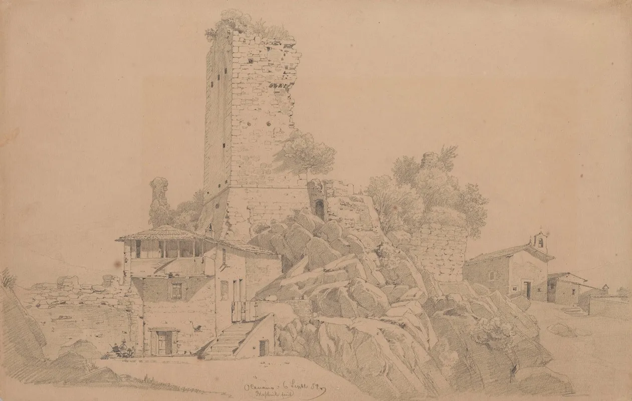 Ruins Of The Rocca Dei Colonna Castle In Olevano
