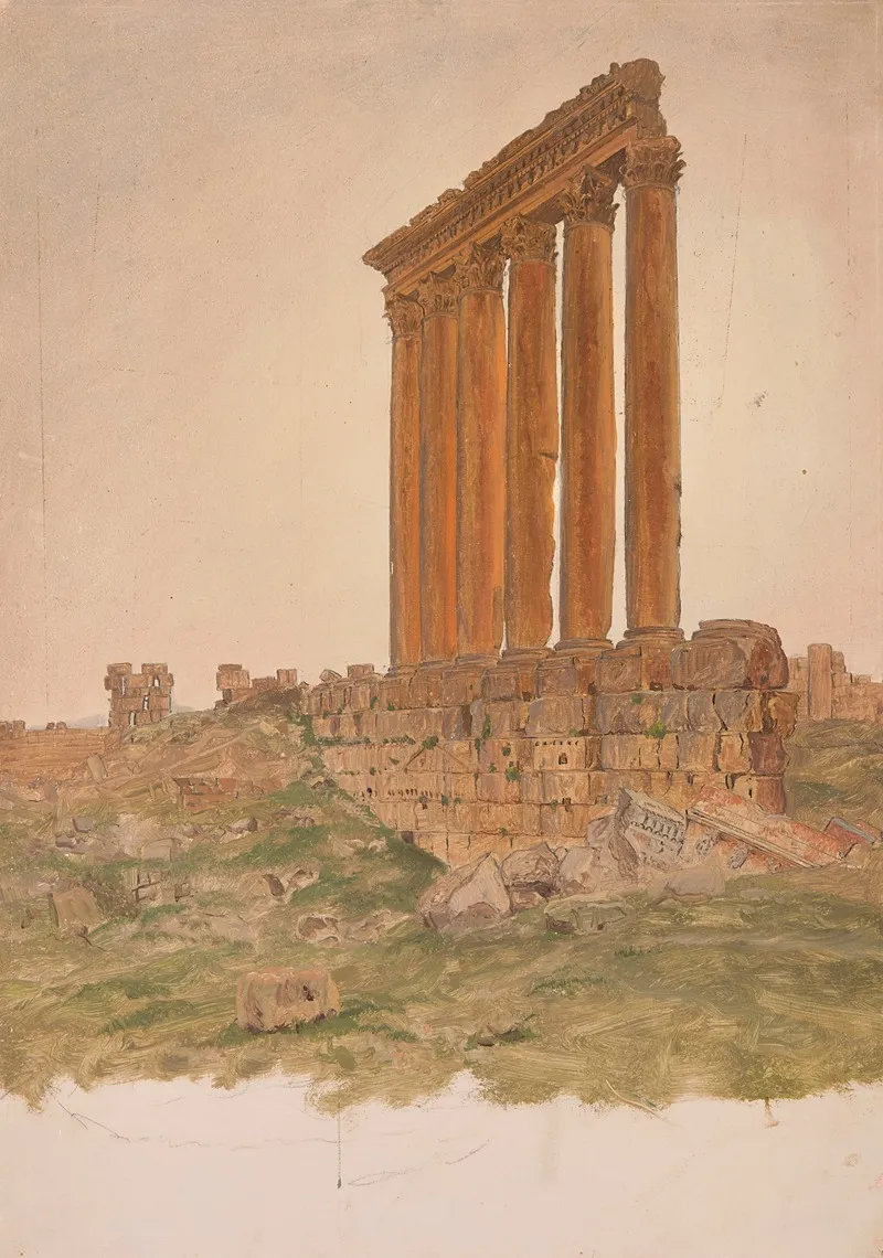 Ruins Of The Temple Of Zeus Baalbek Wall Art by Frederic Edwin Church - High-Resolution Digital Print