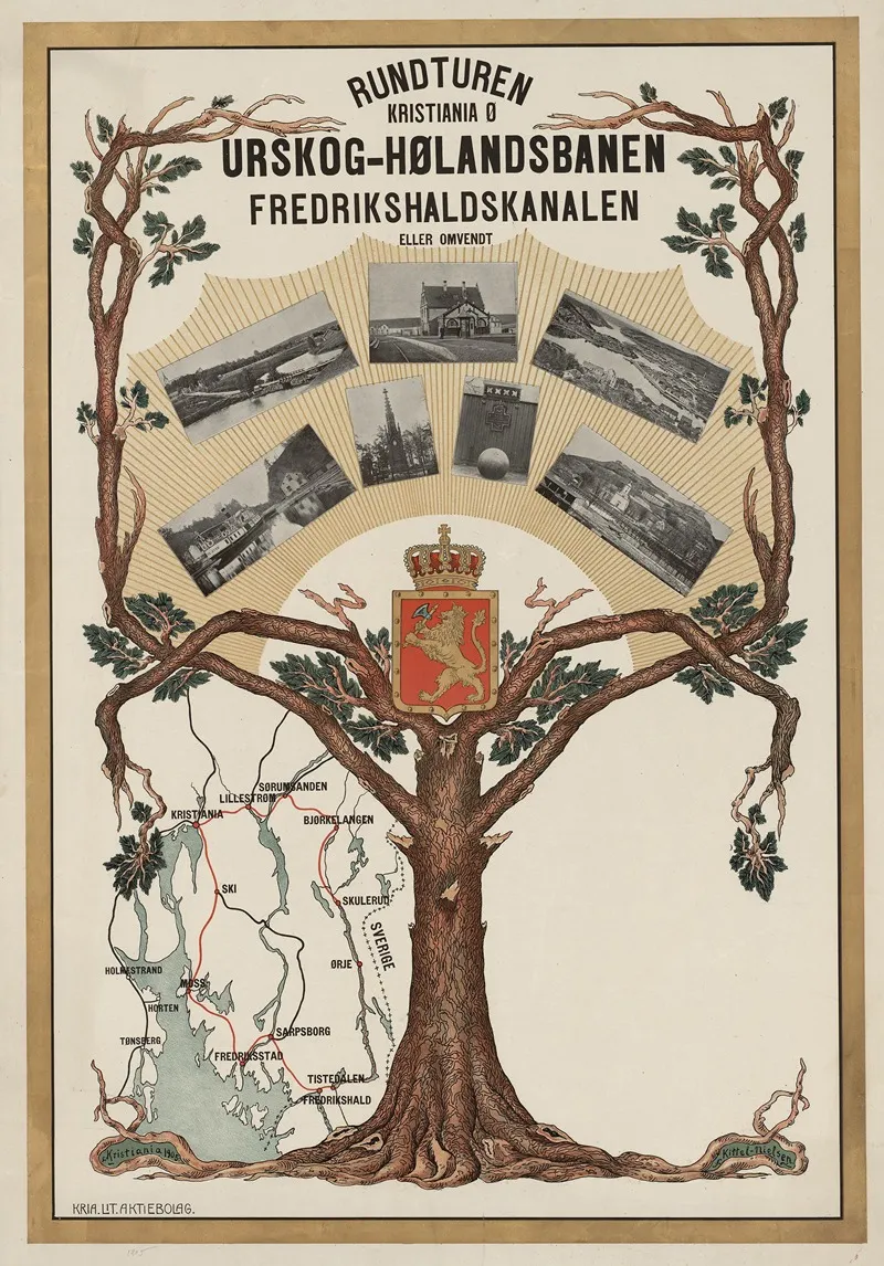 Rundturen Kristiania O Urskog Holandsbanen Fredrikshaldskanalen Eller Omvendt Wall Art by G. Kittel-Nielsen - High-Resolution Digital Print
