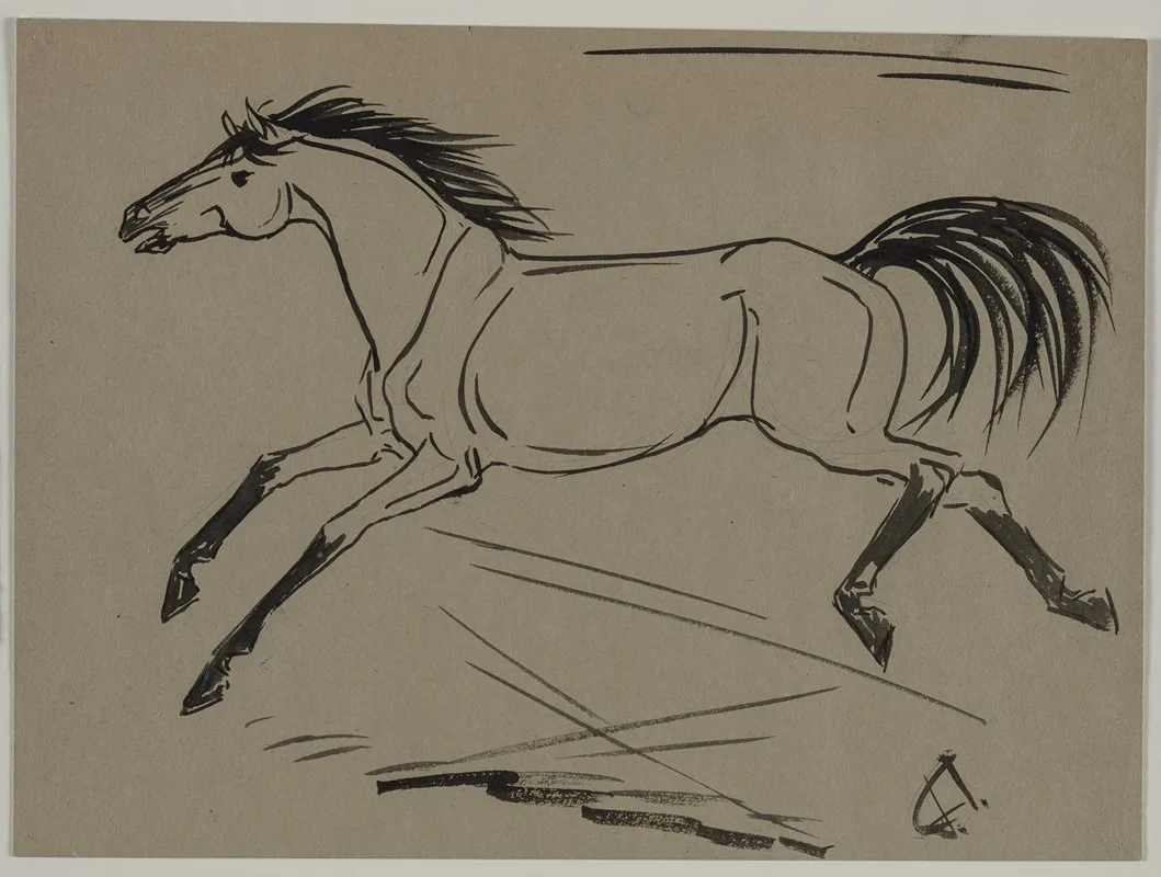 Running Horse Wall Art by Jane Travis - High-Resolution Digital Print