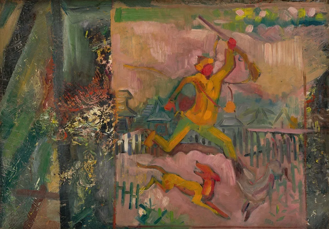 Running Hunter With A Rifle