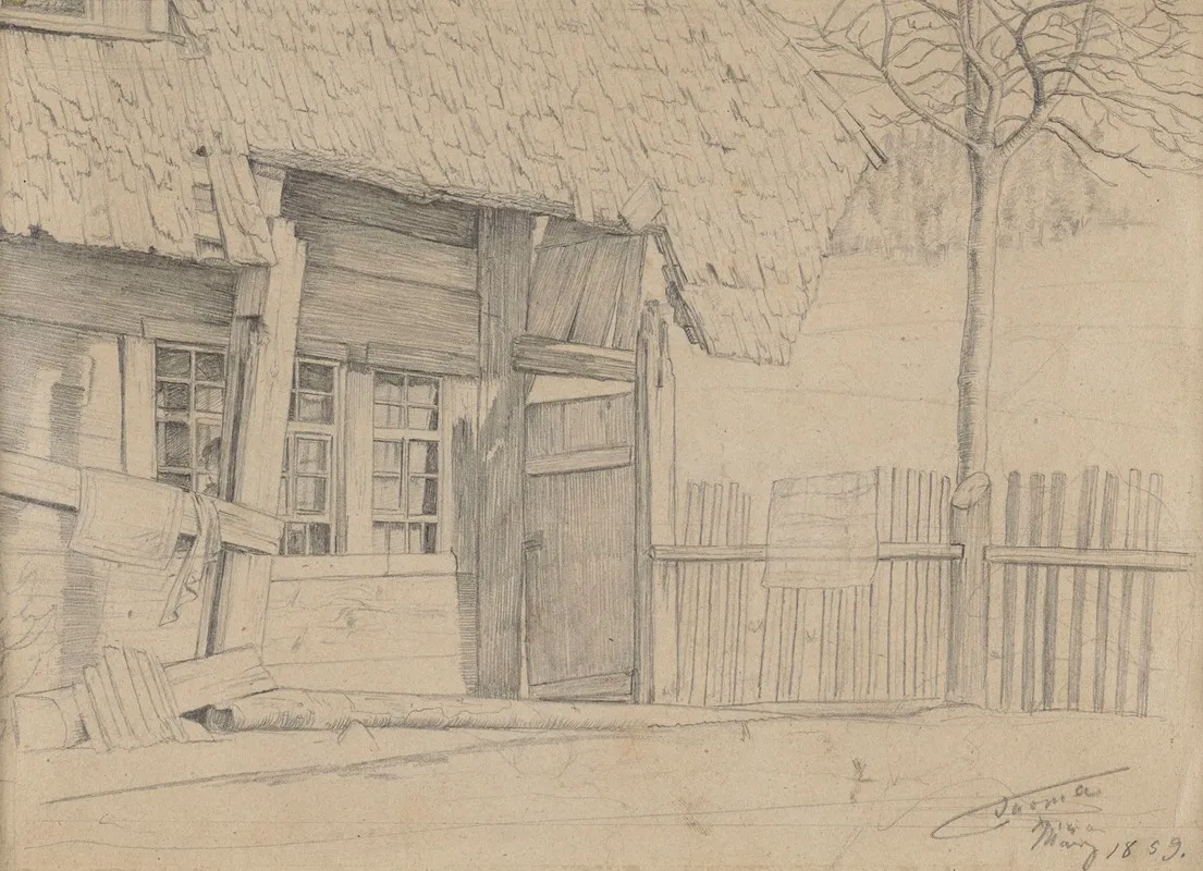 Rural Homestead In Bernau Wall Art by Hans Thoma - High-Resolution Digital Print
