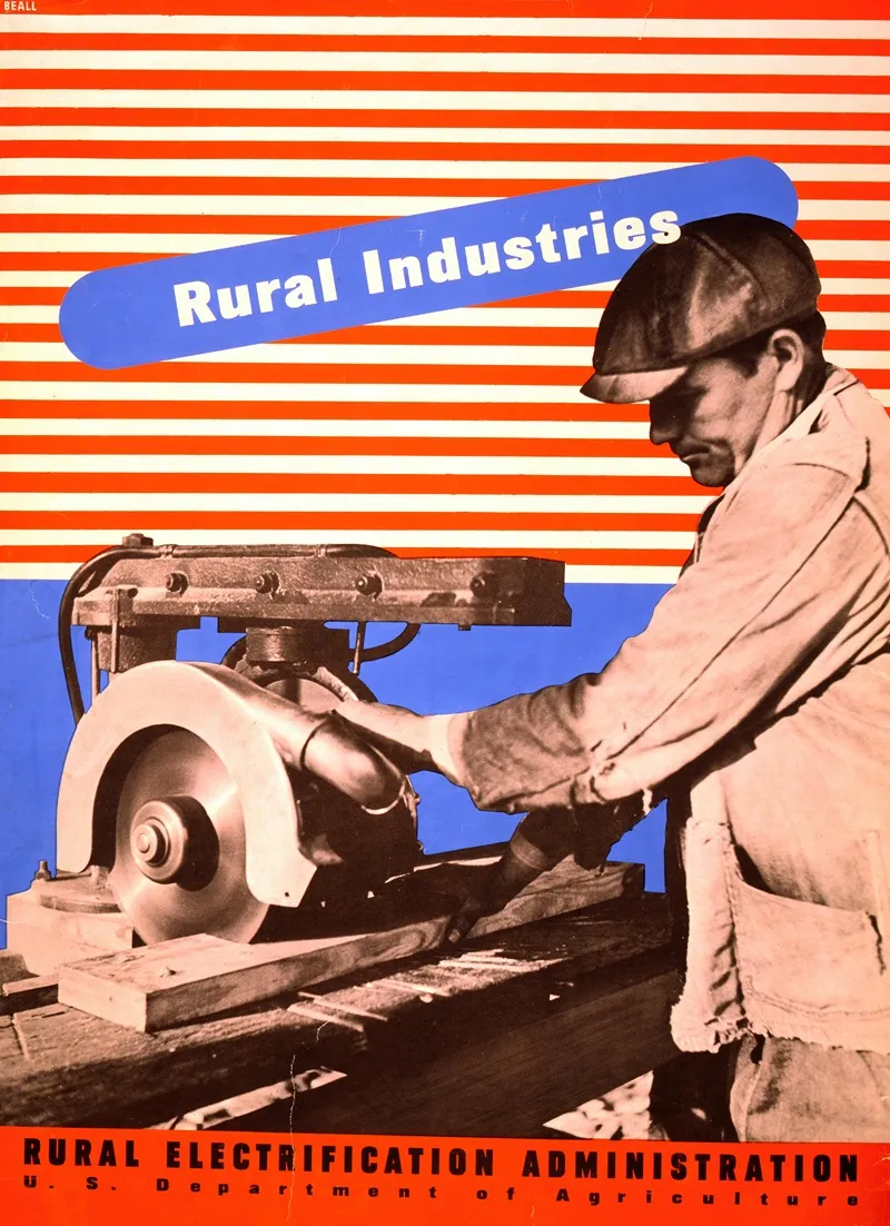 Rural Industries Rural Electrification Administration U S Department Of Agriculture Wall Art by Lester Beall - High-Resolution Digital Print