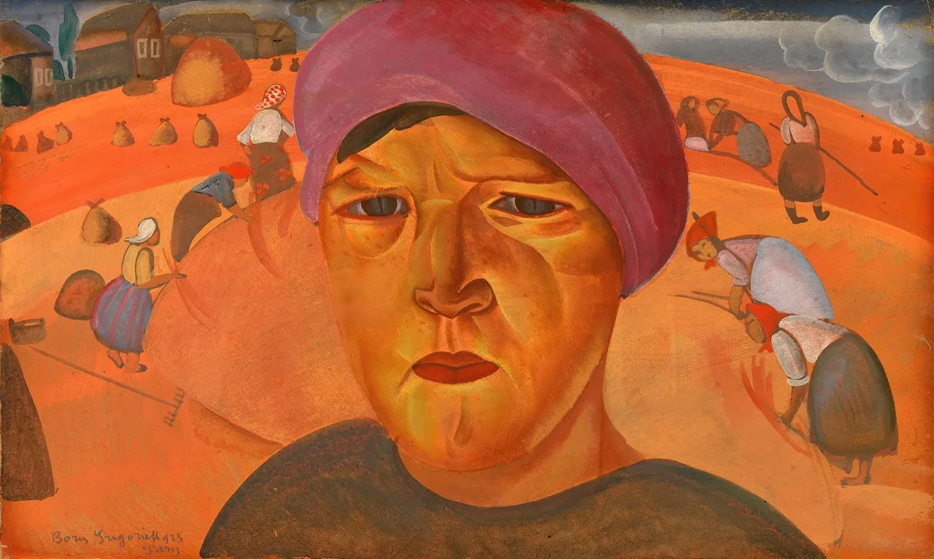 Russian Peasant Woman Wall Art by Boris Grigoriev - High-Resolution Digital Print
