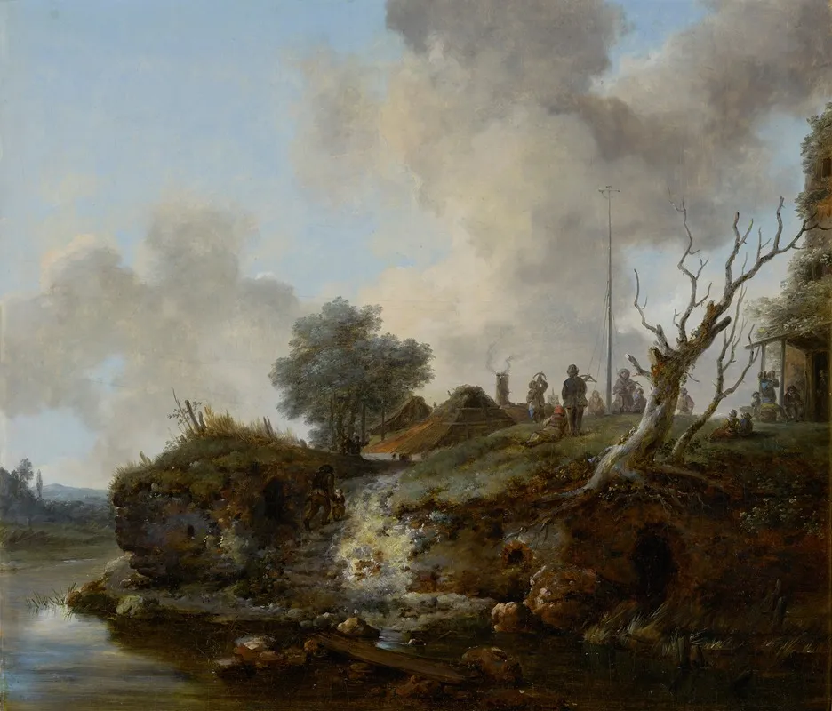 Russian Peasants Playing Papegai Near A River Wall Art by Jean-Baptiste Nicolas Le Prince - High-Resolution Digital Print