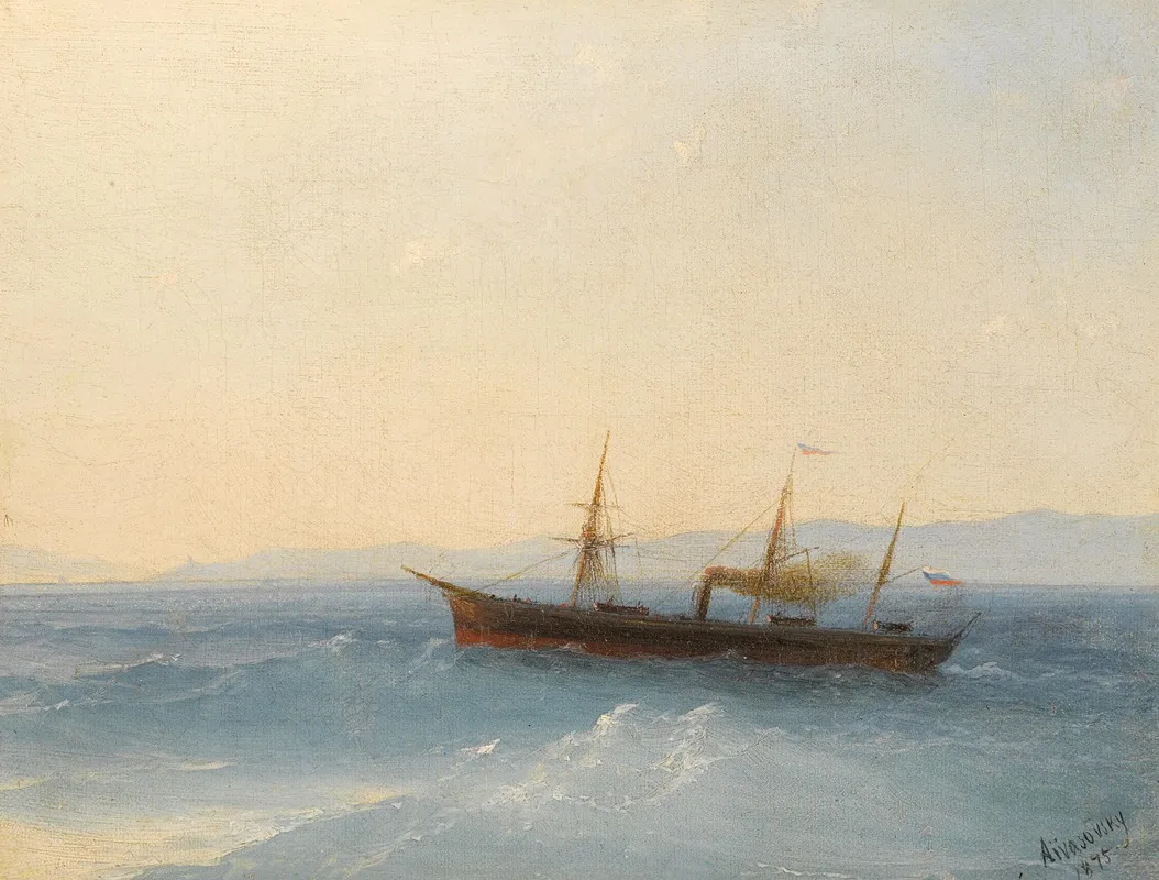 Russian Steamship Wall Art by Ivan Konstantinovich Aivazovsky - High-Resolution Digital Print