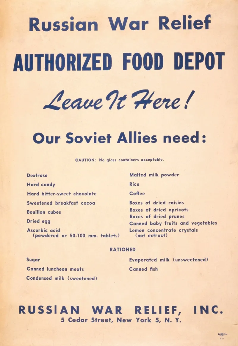 Russian War Relief Authorized Food Depot Leave It Here