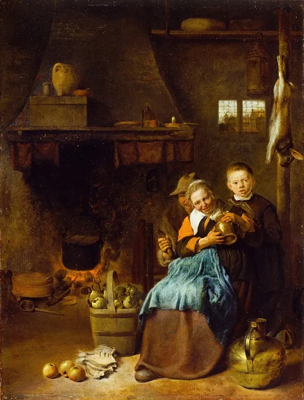 Rustic Courtship Wall Art by Pieter Duyfhuysen - High-Resolution Digital Print