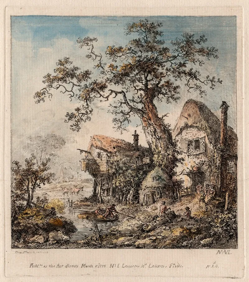 Rustic Scene With Cottage