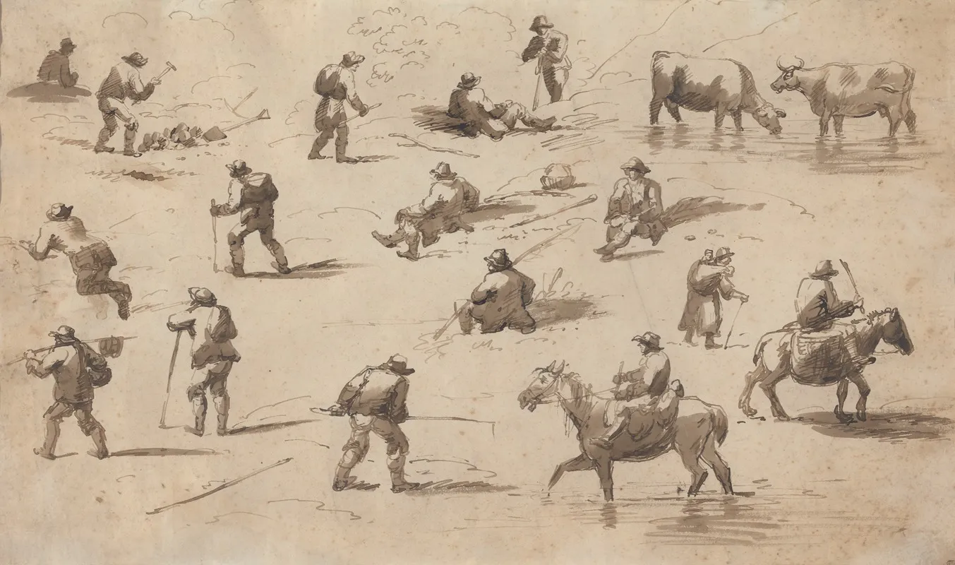 Rustic Studies Wall Art by Henry James Brocas - High-Resolution Digital Print