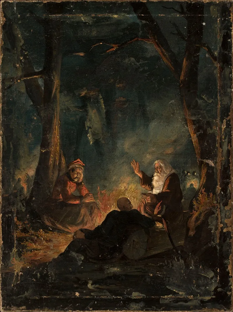 Rzewuski Priest Marek And Pulaski In The Niepolomice Forest Wall Art by Ignacy Gierdziejewski - High-Resolution Digital Print