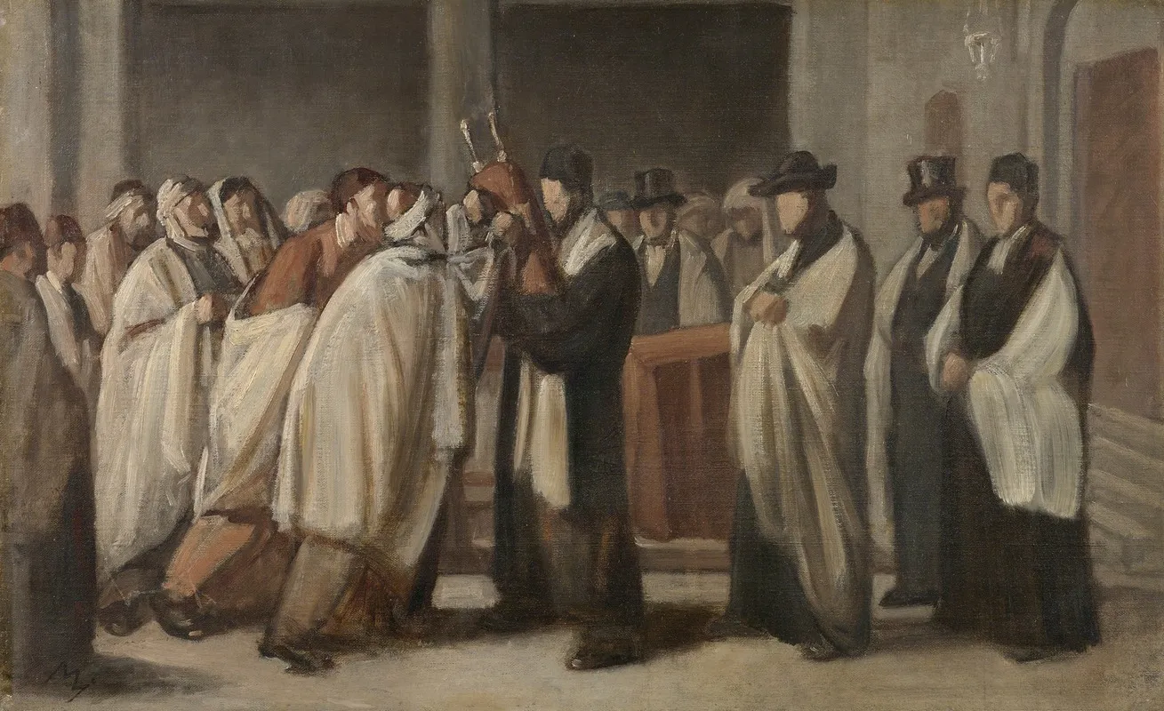 Sabbath Service Wall Art by Edouard Moyse - High-Resolution Digital Print