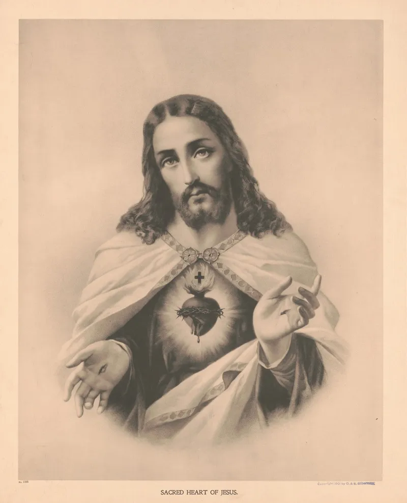 Sacred Heart Of Jesus 2 Wall Art by O. &amp; S. Silberman - High-Resolution Digital Print