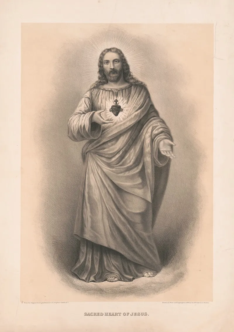 Sacred Heart Of Jesus Wall Art by George H. Walker &amp; Co. - High-Resolution Digital Print